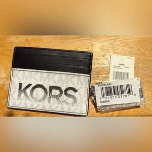 Michael Kors Cooper Black and White Key Card Holder UNISEX